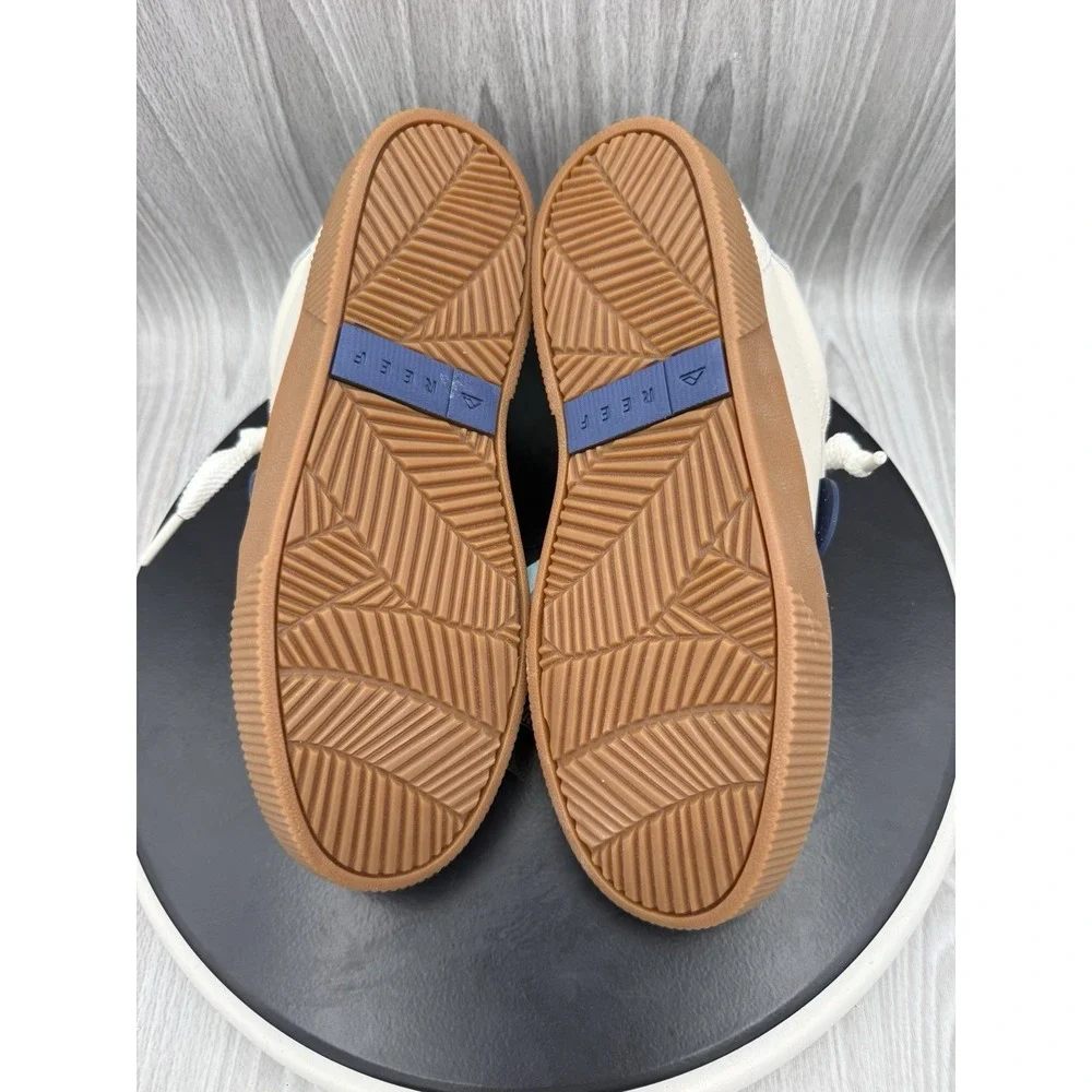 Reef Lay Day Seas Womens Size 7.5 Navy Vintage White Casual Sneakers Shoes NEW